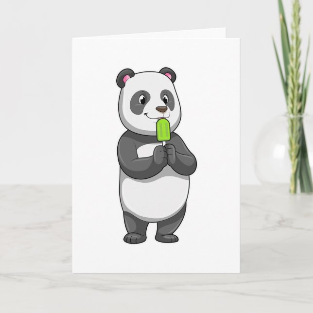 Panda med Popsicle Kort (Framsida)