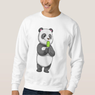 Panda med Popsicle Lång Ärmad Tröja