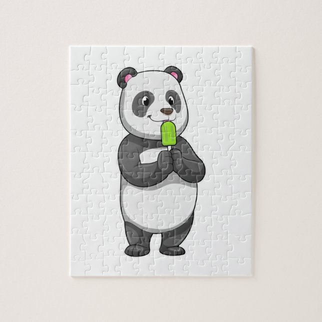 Panda med Popsicle Pussel (Vertikal)