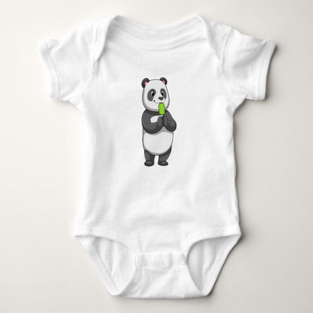 Panda med Popsicle T Shirt (Framsida)