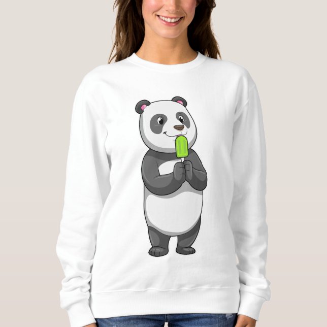 Panda med Popsicle T Shirt (Framsida)