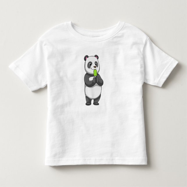 Panda med Popsicle T Shirt (Framsida)