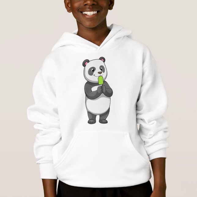 Panda med Popsicle T Shirt (Framsida)