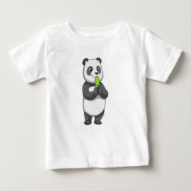 Panda med Popsicle T Shirt (Framsida)