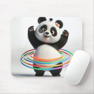 Panda med Rainbow Hula Ringar Musmatta