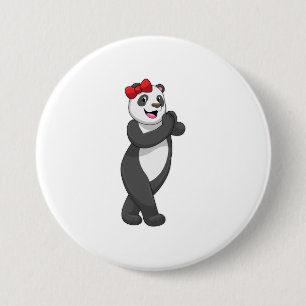 Panda med Ribbon Knapp