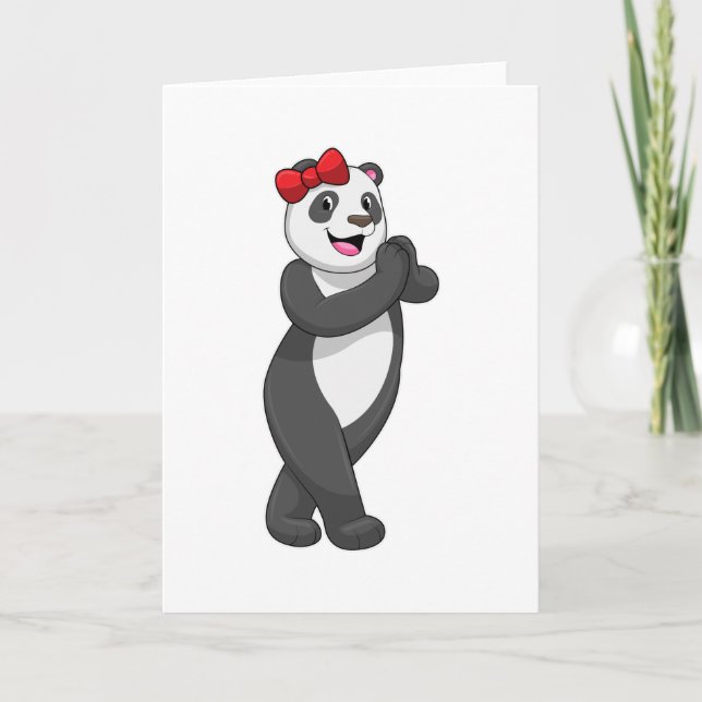 Panda med Ribbon Kort (Framsida)