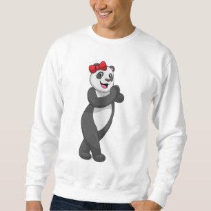 Panda med Ribbon Lång Ärmad Tröja