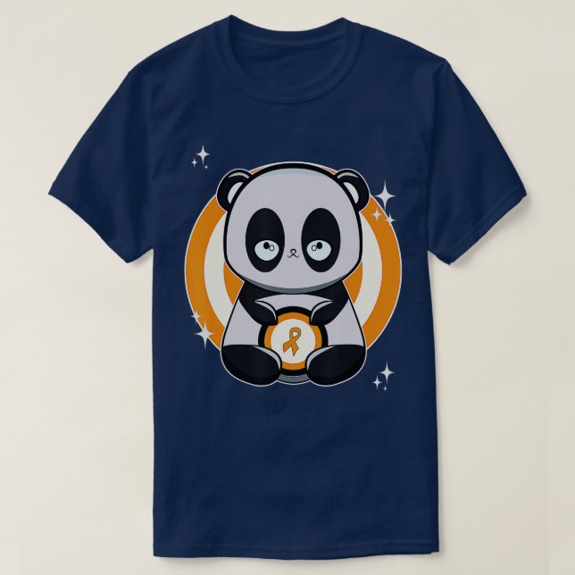 Panda med Ribbon Leukemia Medvetenhet 1 T Shirt (Design framsida)