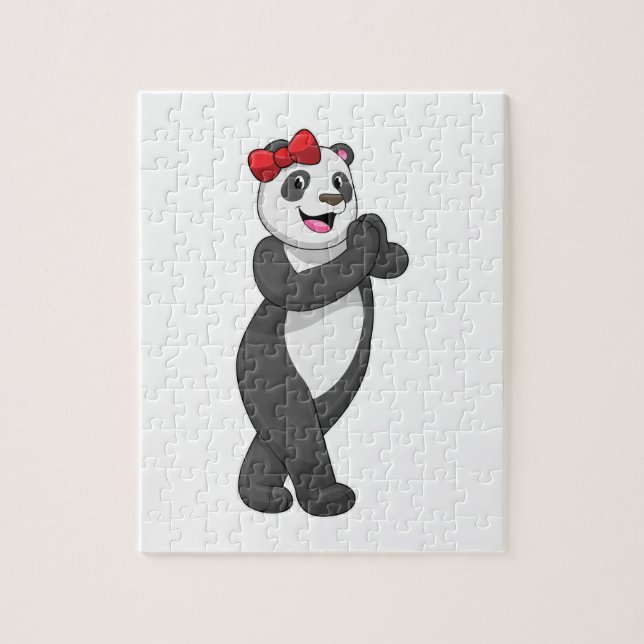 Panda med Ribbon Pussel (Vertikal)