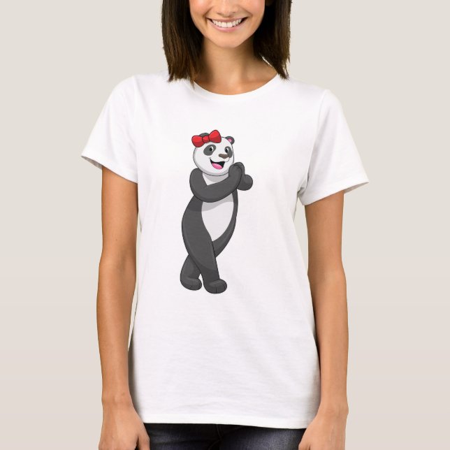 Panda med Ribbon T Shirt (Framsida)