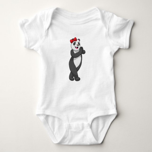 Panda med Ribbon T Shirt (Framsida)