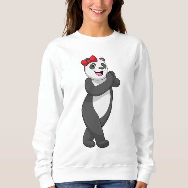Panda med Ribbon T Shirt (Framsida)