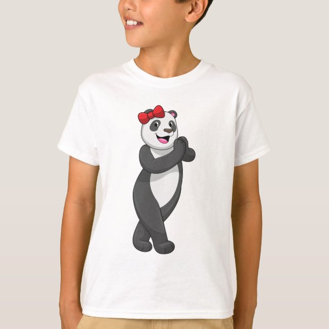 Panda med Ribbon T Shirt (Framsida)
