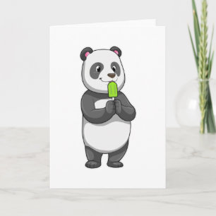 Panda med rispinne kort