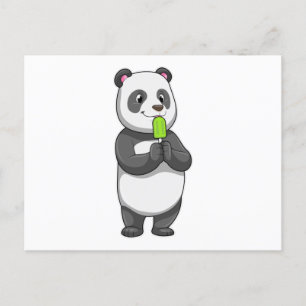Panda med rispinne vykort