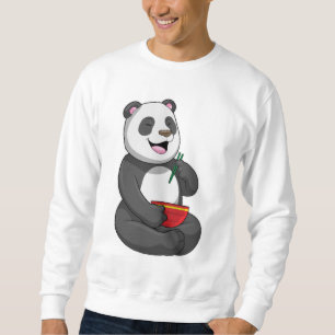 Panda med skål Ramen Lång Ärmad Tröja