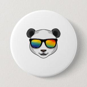 Panda med solglasögon knapp