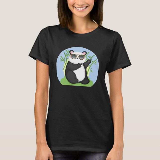 Panda med solglasögon som dansar i Bamboos Panda T Shirt (Framsida)
