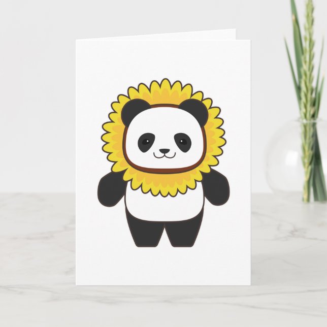 Panda med solros kort (Framsida)