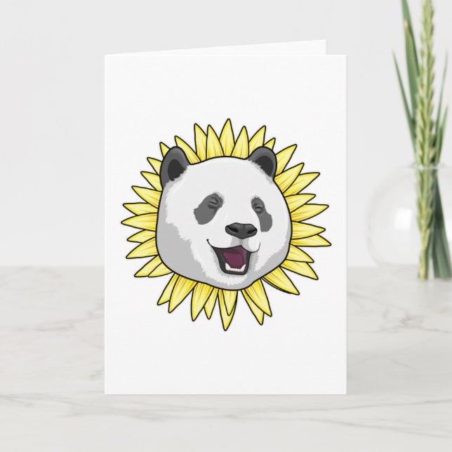 Panda med solros kort (Framsida)