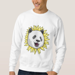 Panda med solros lång ärmad tröja
