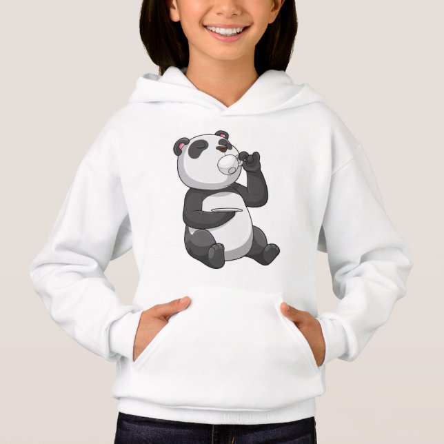 Panda med Tea Kopp T Shirt (Framsida)