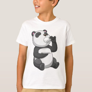 Panda med Tea Kopp T Shirt