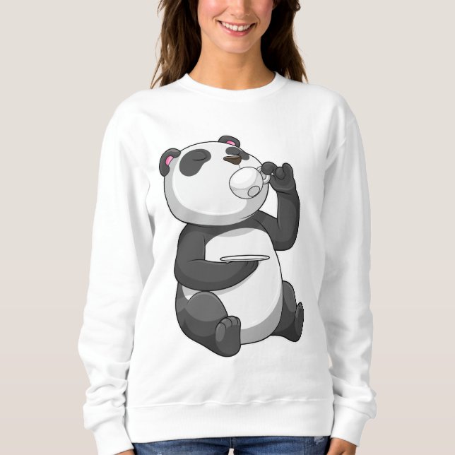 Panda med Tea Kopp T Shirt (Framsida)