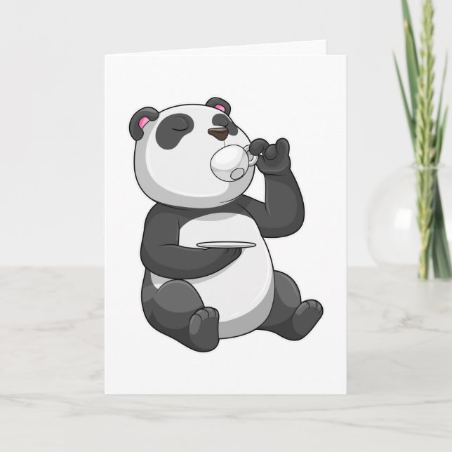 Panda med tekopp kort (Framsida)