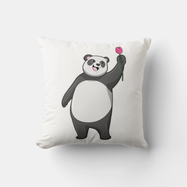 Panda med Tulip Kudde (Framsida)