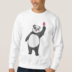 Panda med Tulip Lång Ärmad Tröja