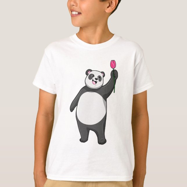 Panda med Tulip T Shirt (Framsida)