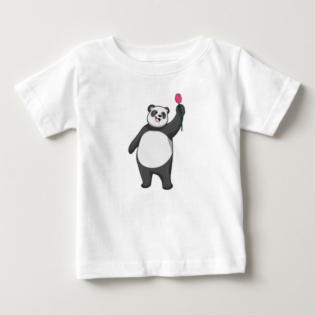 Panda med Tulip T Shirt (Framsida)