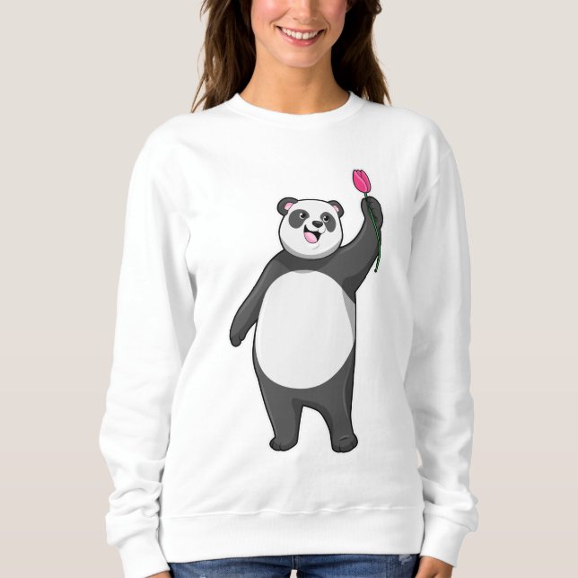 Panda med Tulip T Shirt (Framsida)