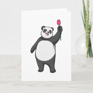 Panda med tulpan kort