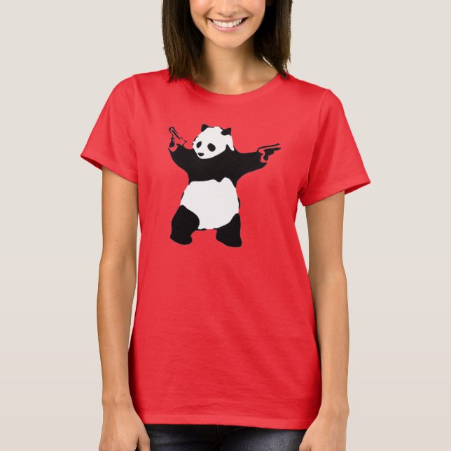 Panda med vapen tee (Framsida)