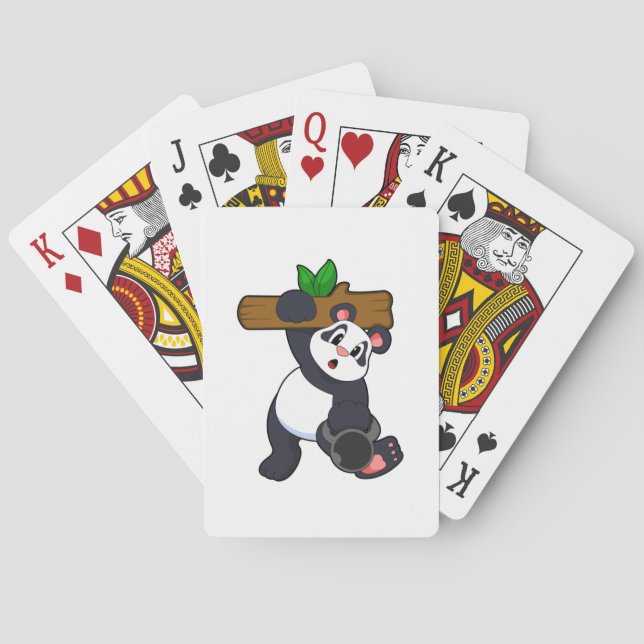Panda med Wood vid styrkeutbildning Casinokort (Baksidan)