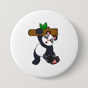 Panda med Wood vid styrkeutbildning Knapp