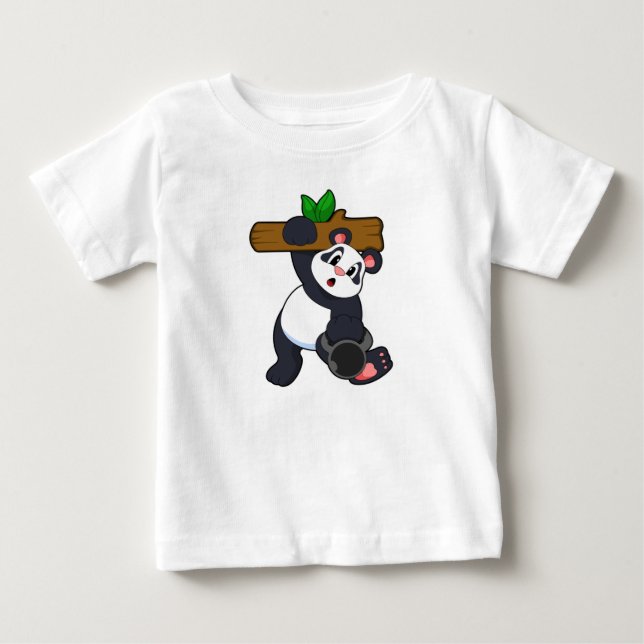 Panda med Wood vid styrkeutbildning T Shirt (Framsida)