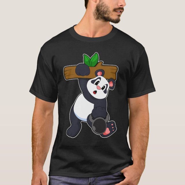 Panda med Wood vid styrkeutbildning T Shirt (Framsida)