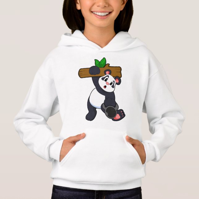 Panda med Wood vid styrkeutbildning T Shirt (Framsida)