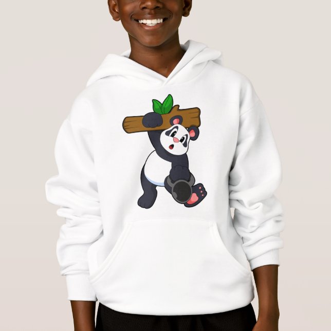 Panda med Wood vid styrkeutbildning T Shirt (Framsida)