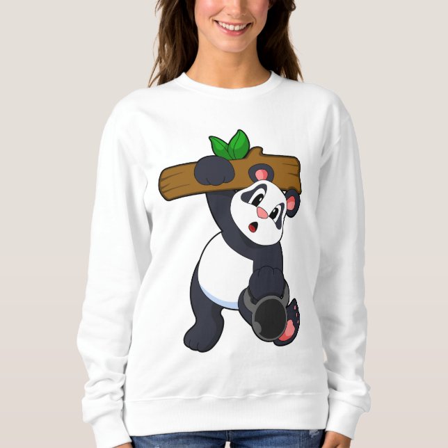 Panda med Wood vid styrkeutbildning T Shirt (Framsida)