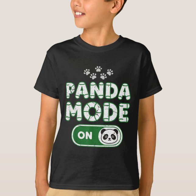 Panda Mode On Funny Animal Bear Lover Owner Costum T Shirt (Framsida)