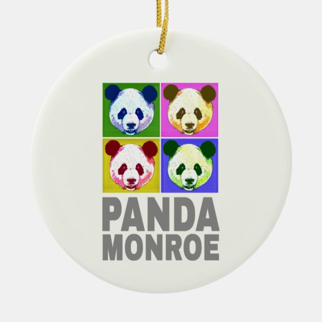 Panda Monroe Bear Pop Art Porträtt Julgransprydnad Keramik (Framsidan)