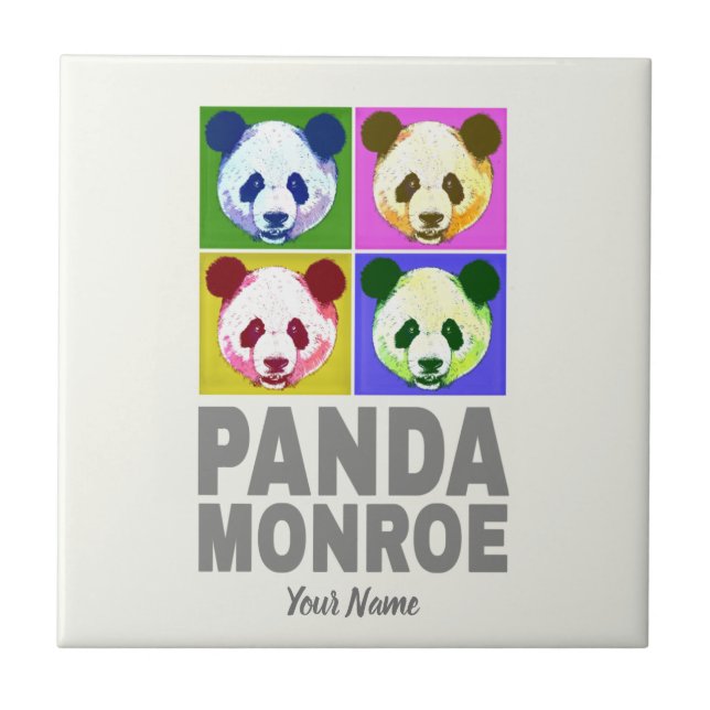 Panda Monroe Bear Pop Art Porträtt Kakelplatta (Framsidan)