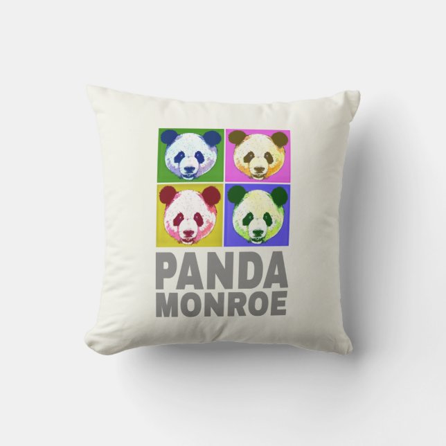 Panda Monroe Bear Pop Art Porträtt Kudde (Framsida)