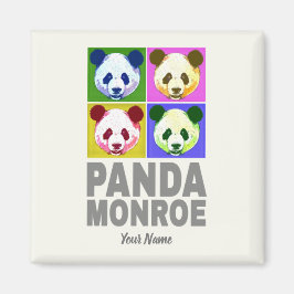 Panda Monroe Bear Pop Art Porträtt Magnet