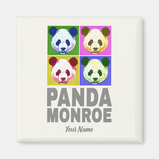 Panda Monroe Bear Pop Art Porträtt Magnet (Framsidan)